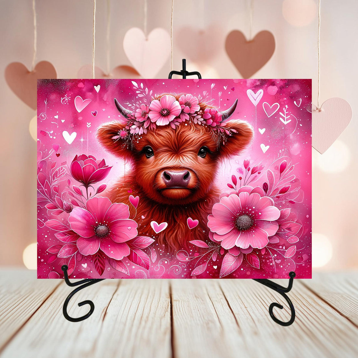 Highland Cow Valentine Cutting Boards