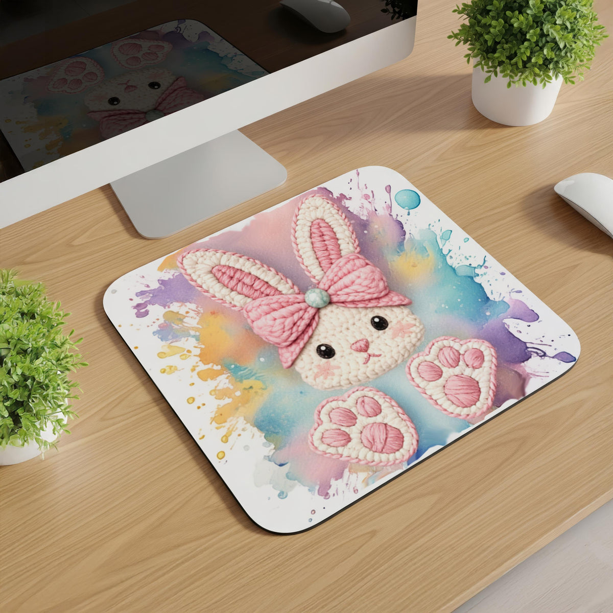 Knitted Happy Easter Image Mousepads