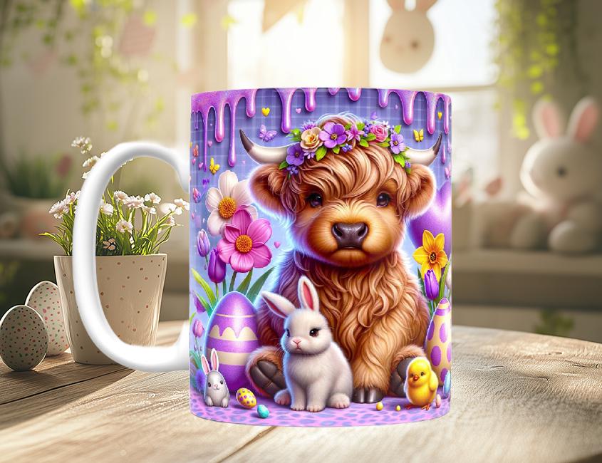 Easter Highland Cow Mug