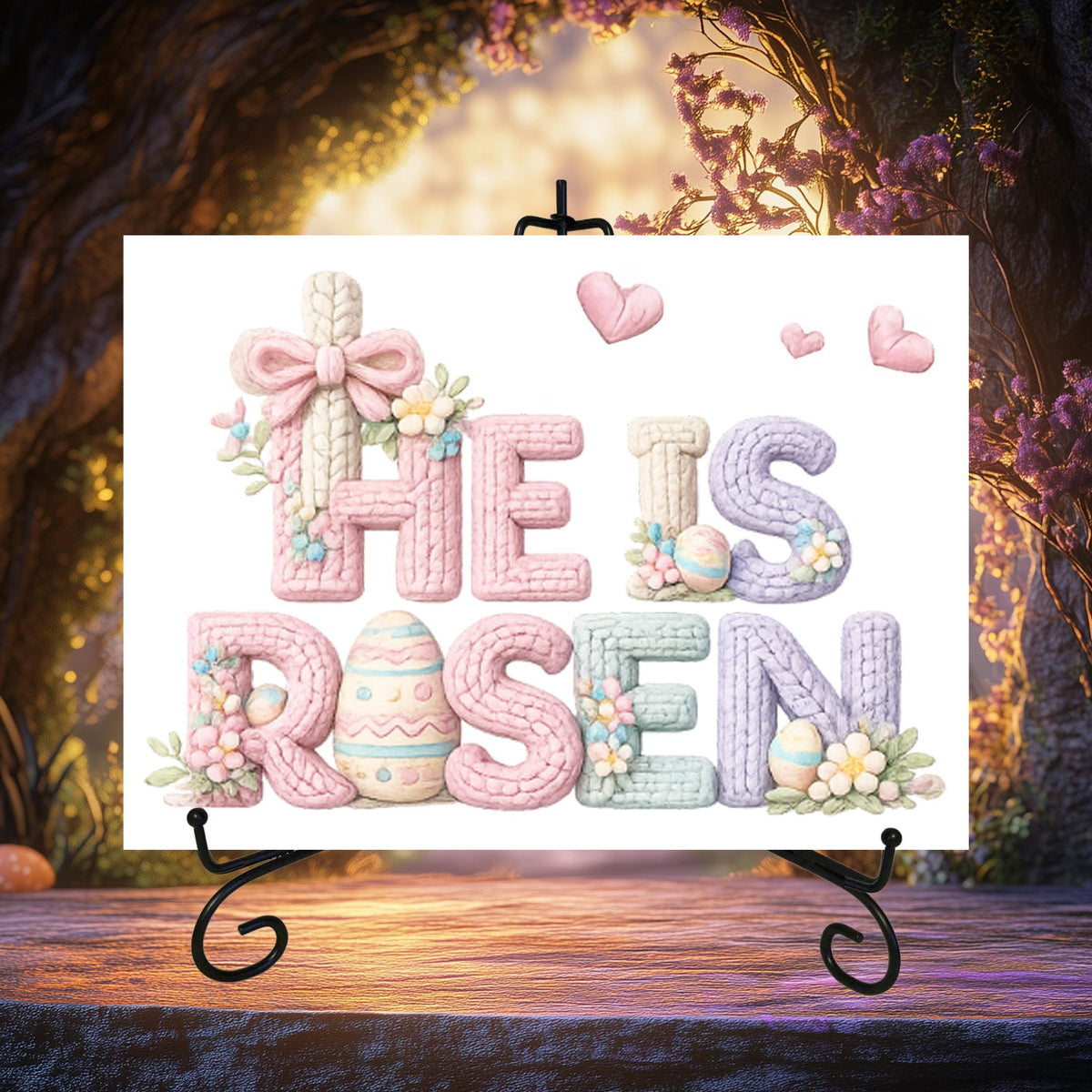 Knitted Image Easter Glass Cutting Board