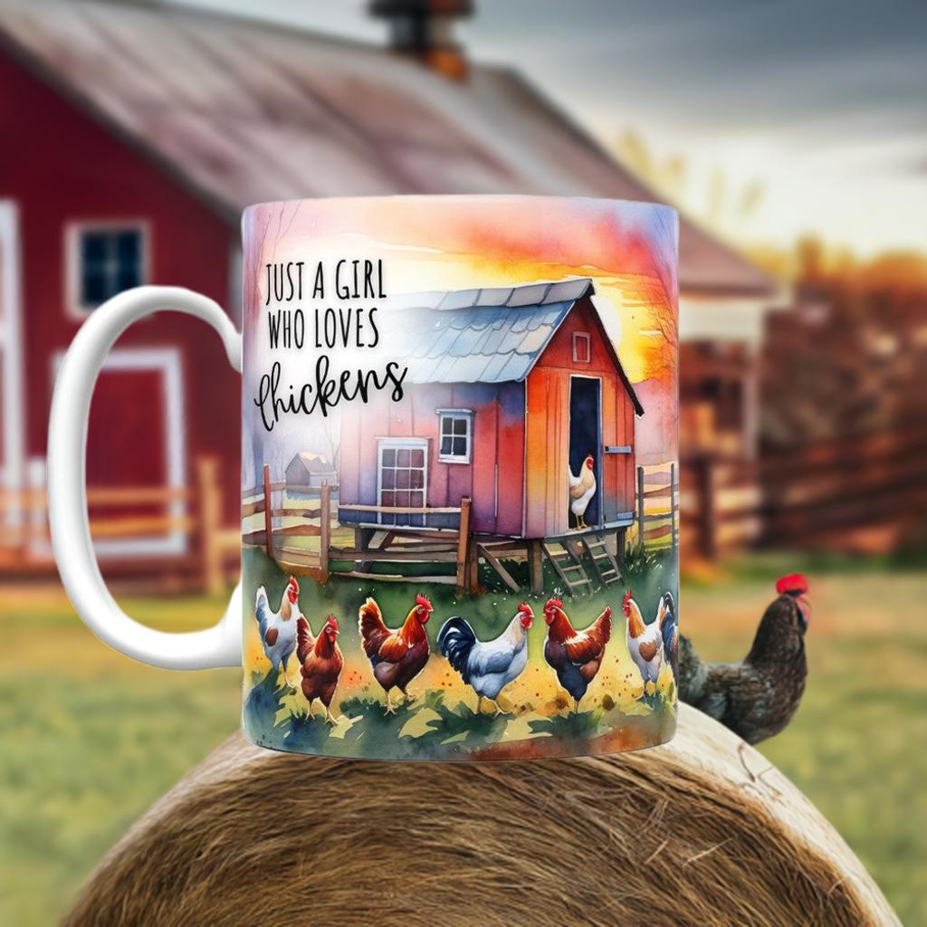 Girl Who Loves Chickens Mug