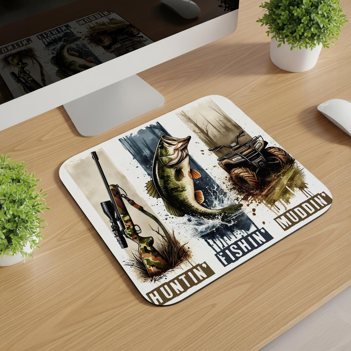 Hunting Fishing Mudding Mousepad