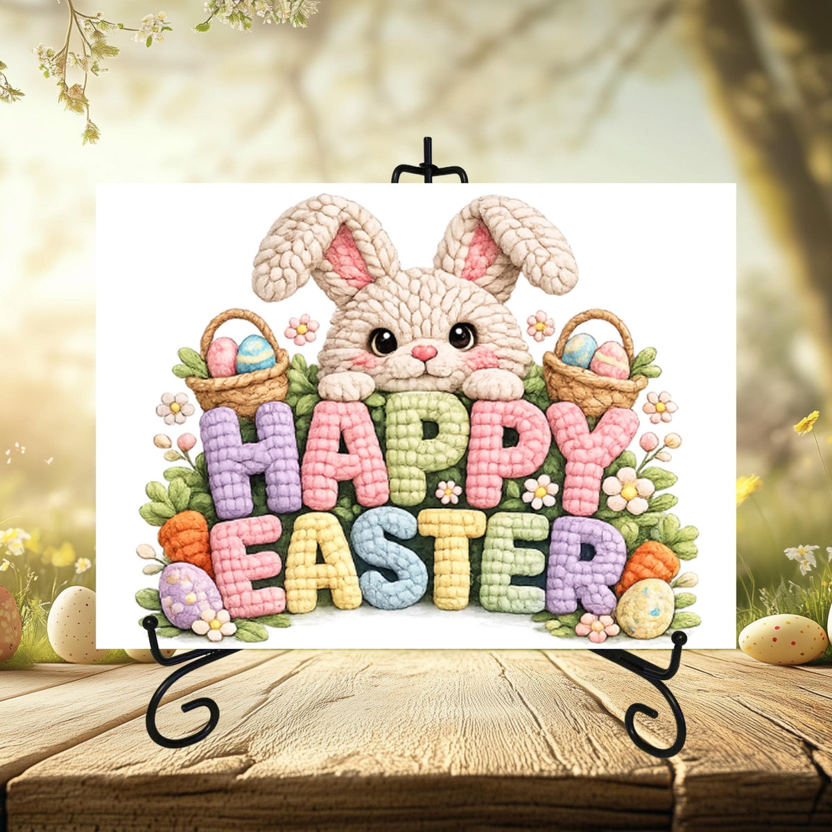 Knitted Image Easter Glass Cutting Board