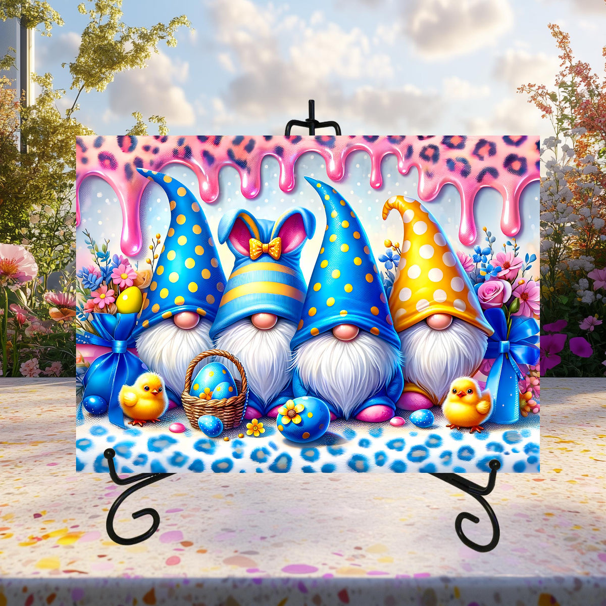 Easter Gnome Glass Cutting Boards