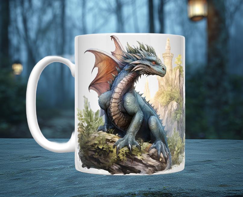 Dragon Ceramic Mug - Mythical Coffee Cup, Bold Designs