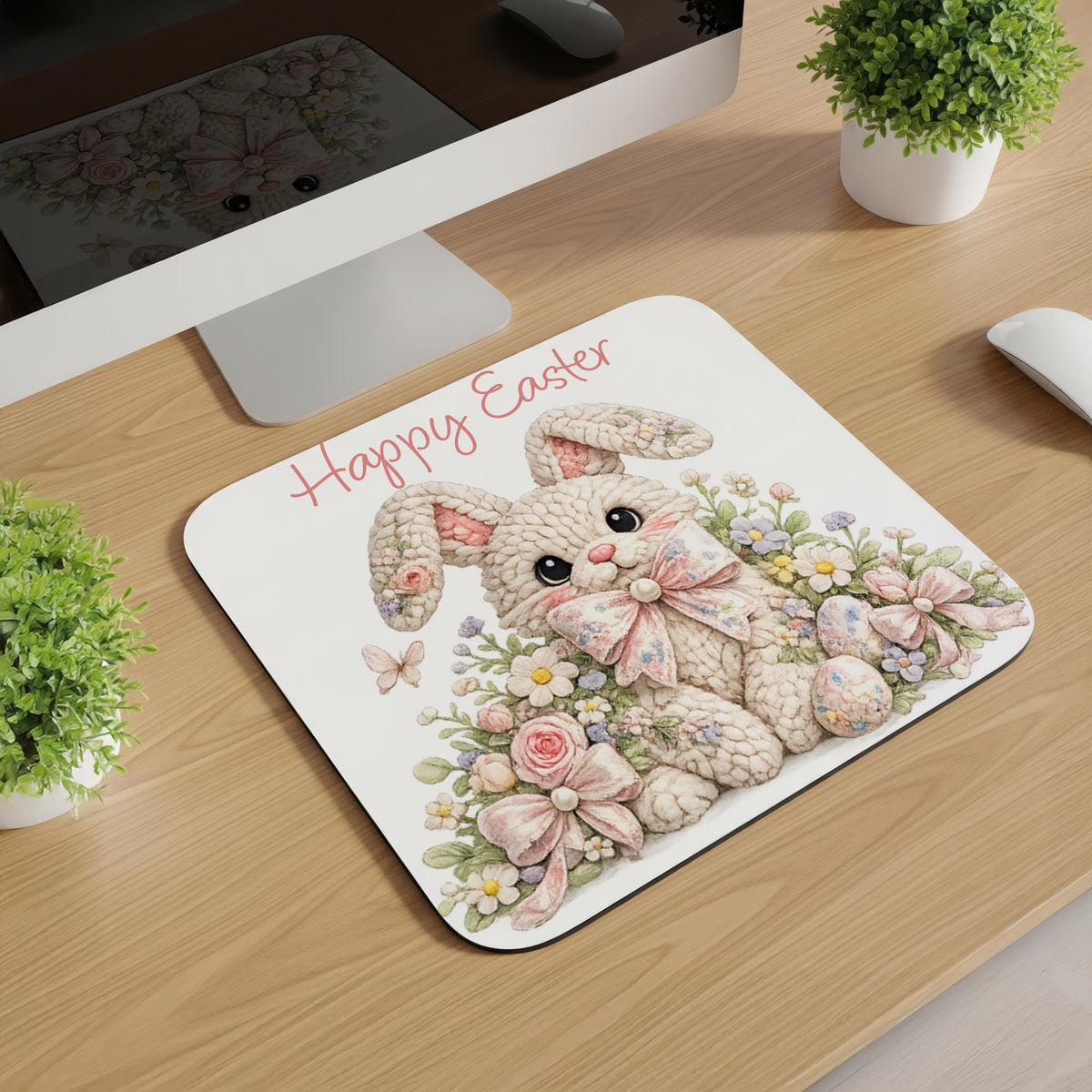 Knitted Happy Easter Image Mousepads