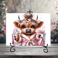 Me Time Highland Cow Glass Cutting Board