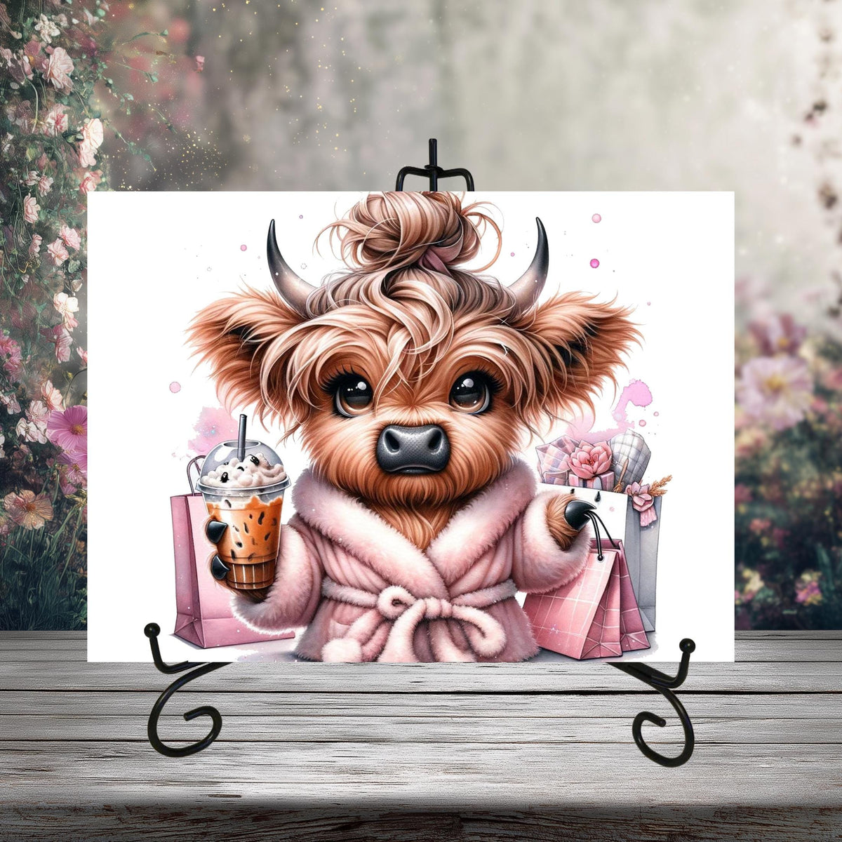 Me Time Highland Cow Glass Cutting Board