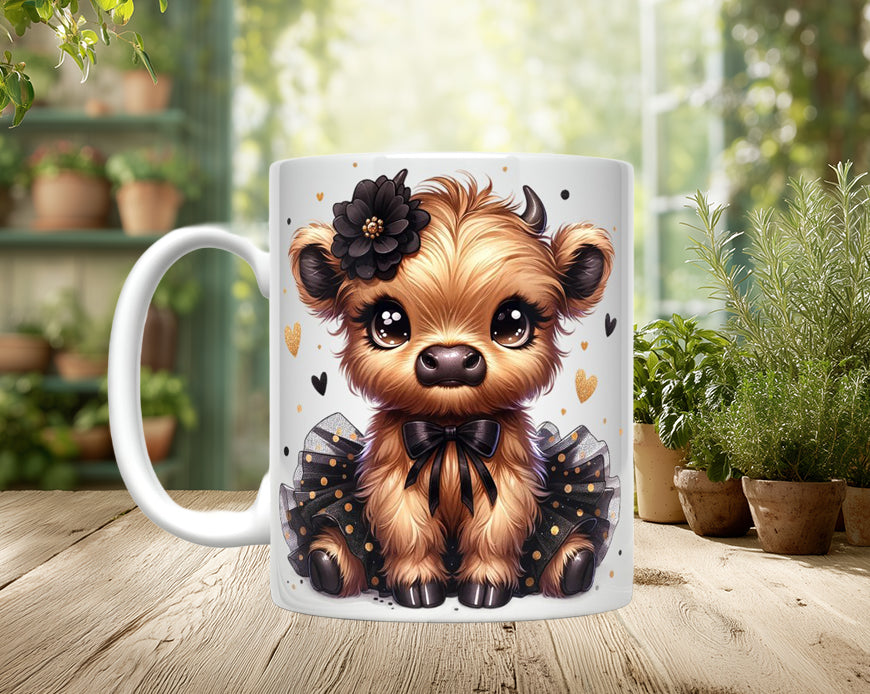 Highland Cow Ceramic Coffee Mug, 11oz/15oz