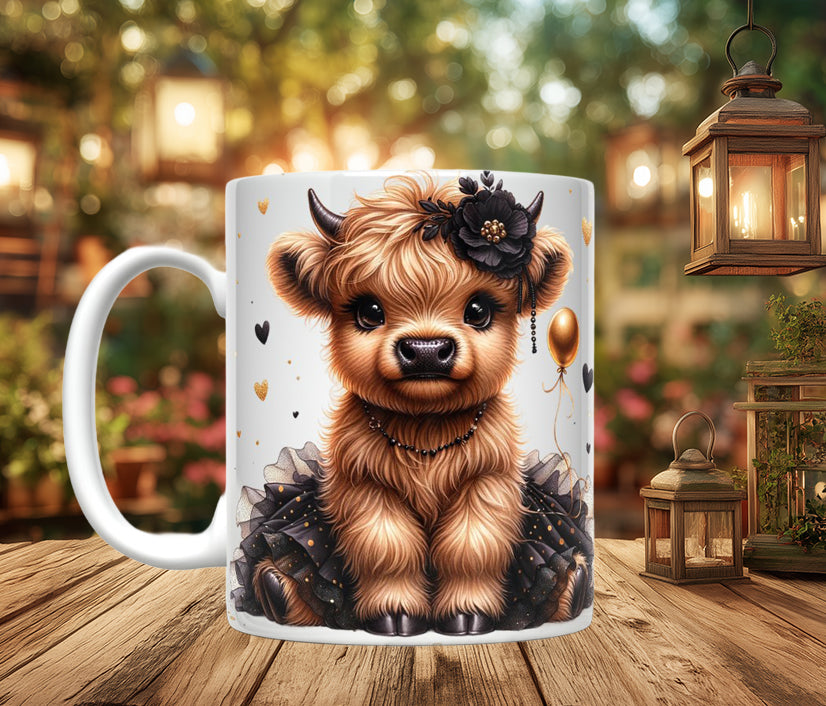 Highland Cow Ceramic Coffee Mug, 11oz/15oz