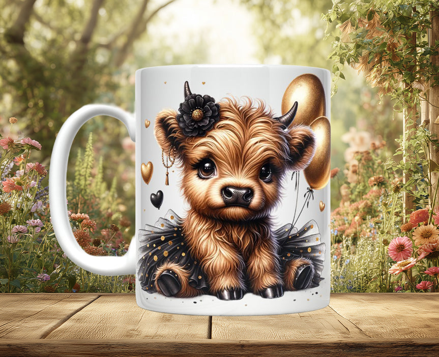 Highland Cow Ceramic Coffee Mug, 11oz/15oz