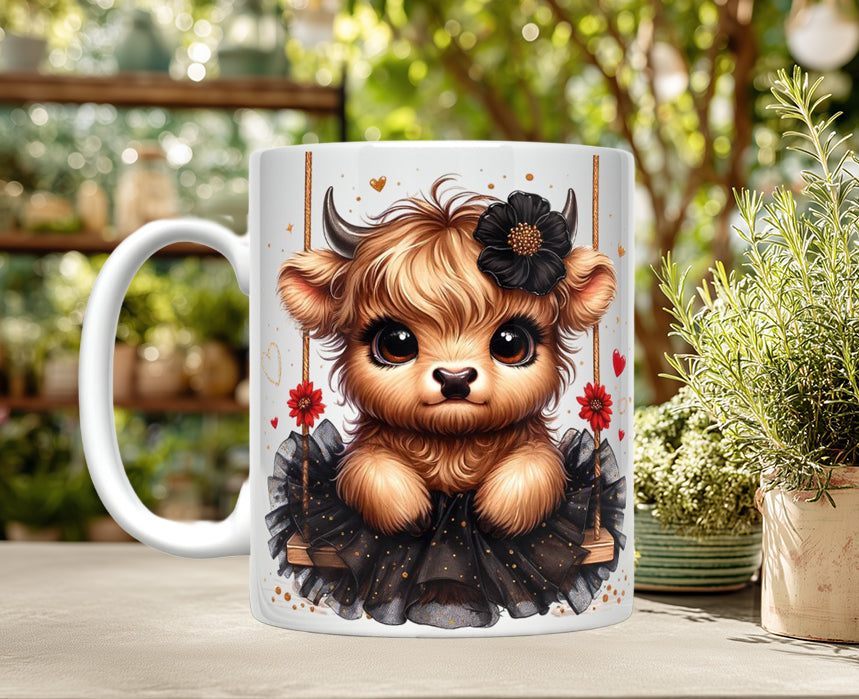 Highland Cow Ceramic Coffee Mug, 11oz/15oz
