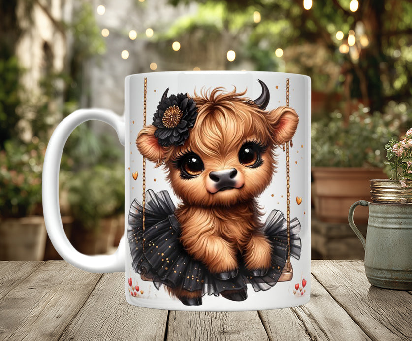 Highland Cow Ceramic Coffee Mug, 11oz/15oz