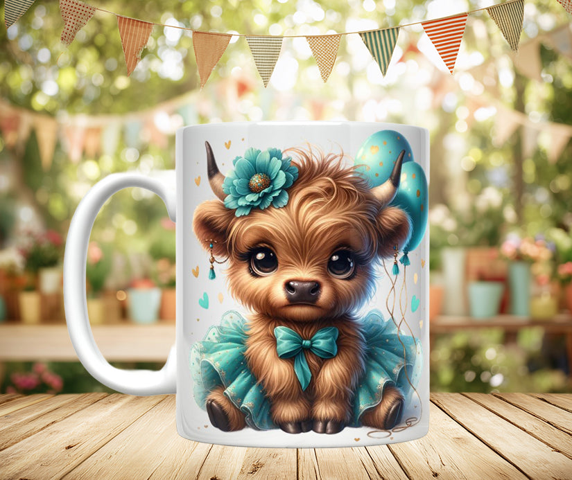 Highland Cow Ceramic Coffee Mug, 11oz/15oz