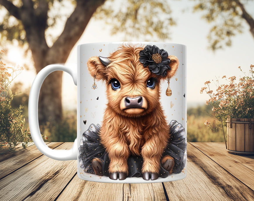 Highland Cow Ceramic Coffee Mug, 11oz/15oz