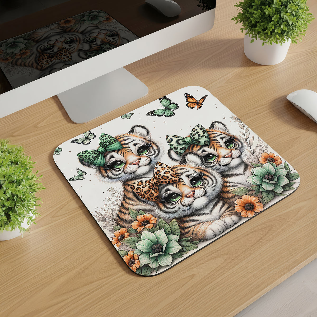Cute Bow Animals Mousepads