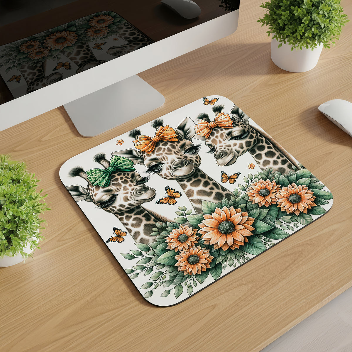 Cute Bow Animals Mousepads