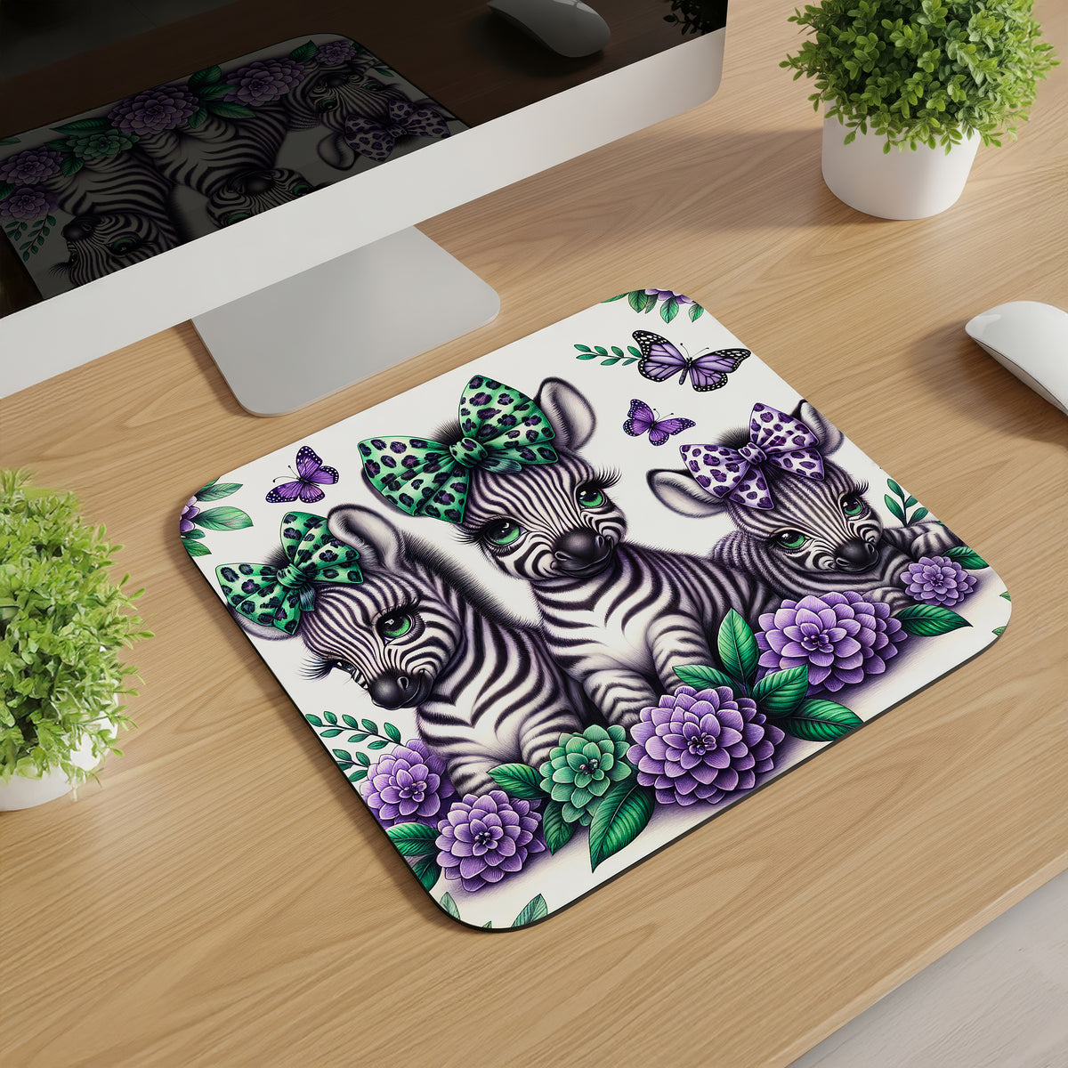 Cute Bow Animals Mousepads