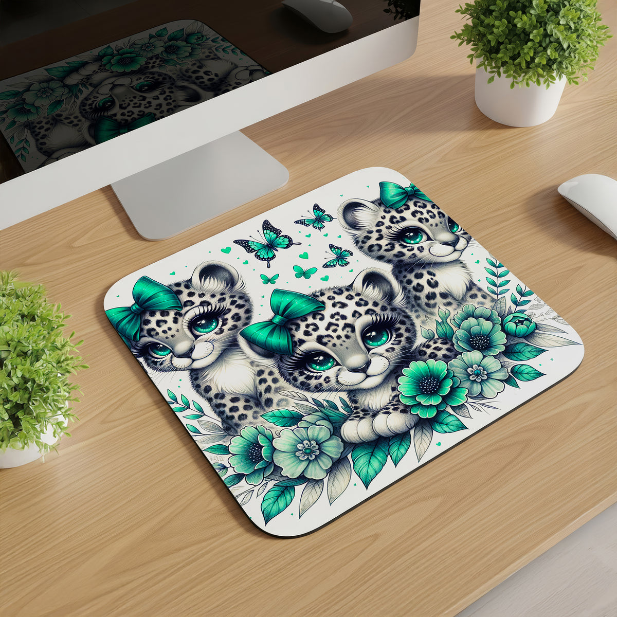 Cute Bow Animals Mousepads