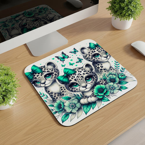 Cute Bow Animal Mousepad — Adorable Gift for Animal Lovers, 20 Designs, 8x10 Non-Slip Desk Pad