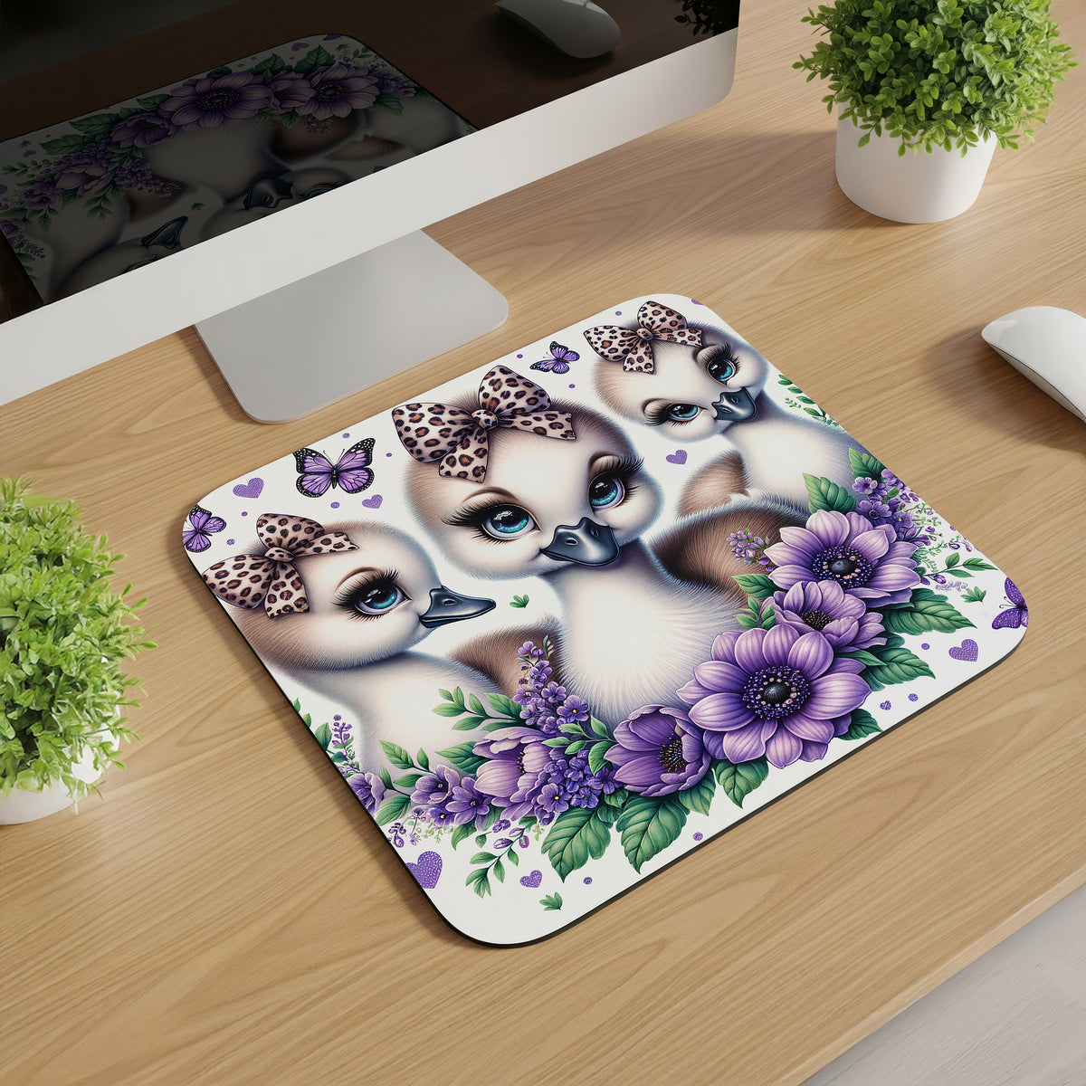 Cute Bow Animals Mousepads