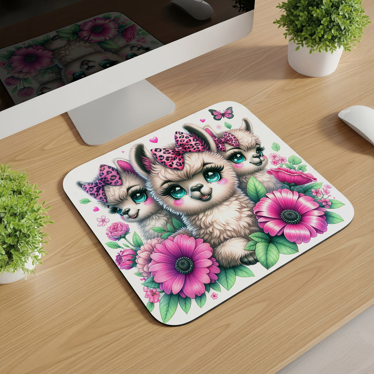 Cute Bow Animals Mousepads
