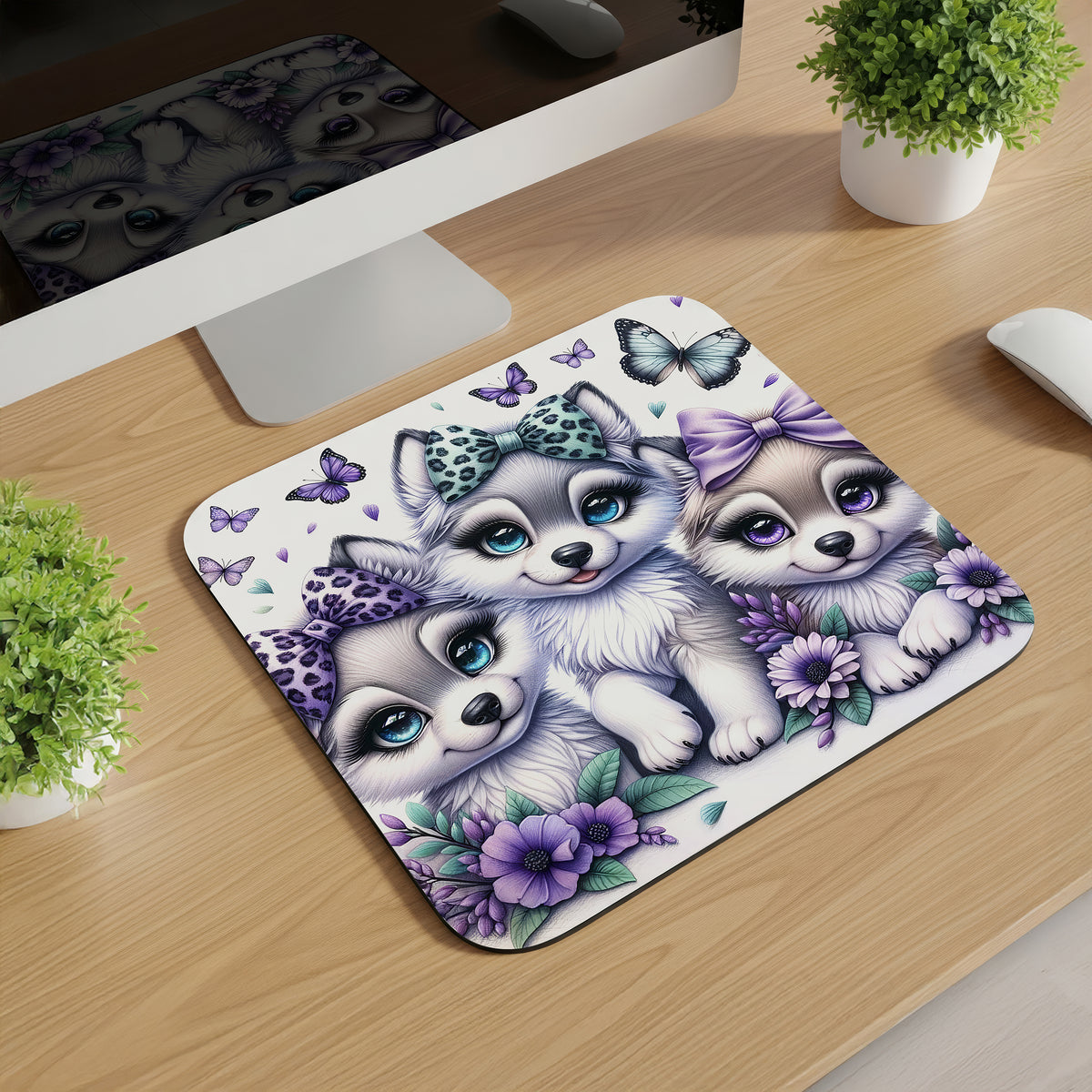 Cute Bow Animals Mousepads