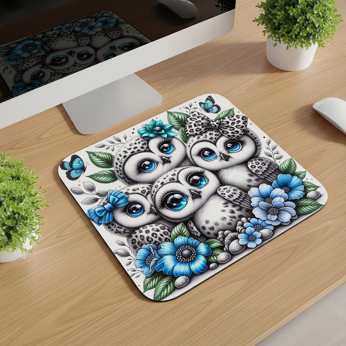 Cute Bow Animals Mousepads