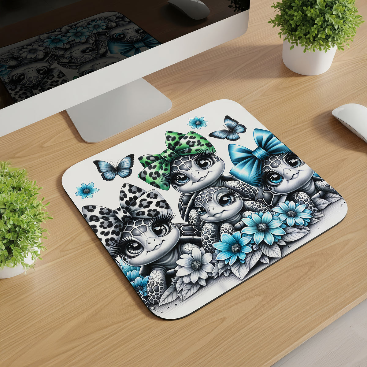 Cute Bow Animals Mousepads