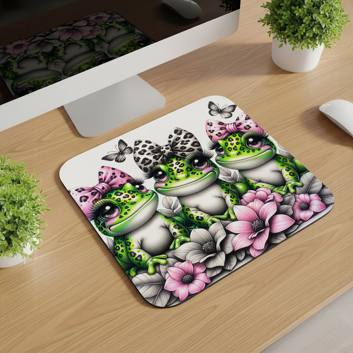 Cute Bow Animals Mousepads