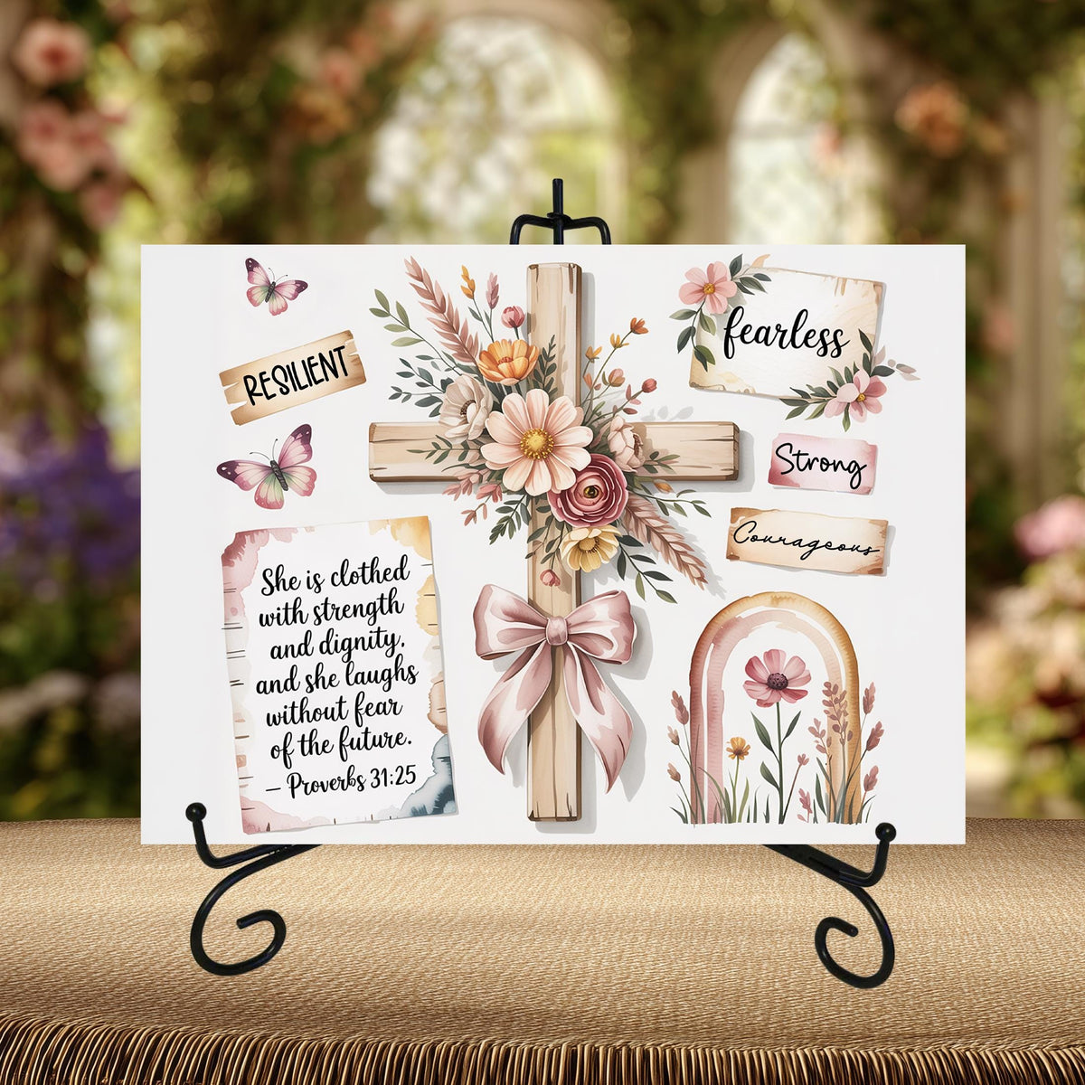 Proverbs 31:25 Glass Cutting Board