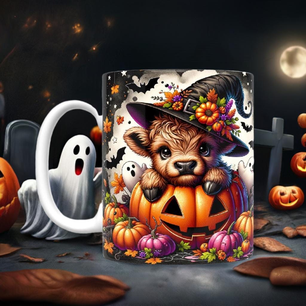 Halloween Highland Cow Mugs (11 styles)