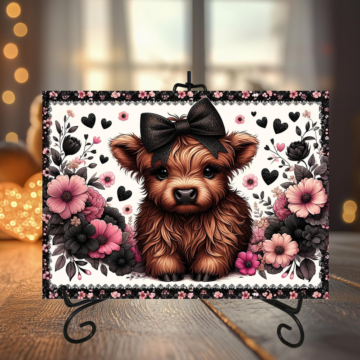 Highland Cow Valentine Cutting Boards