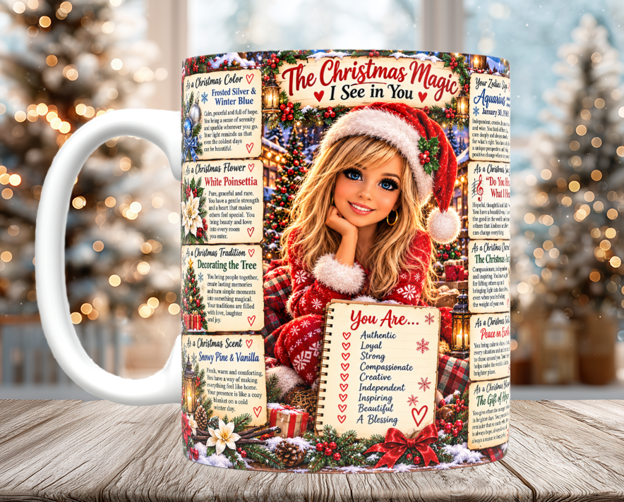 Christmas Magic Custom Chibi Image Mugs