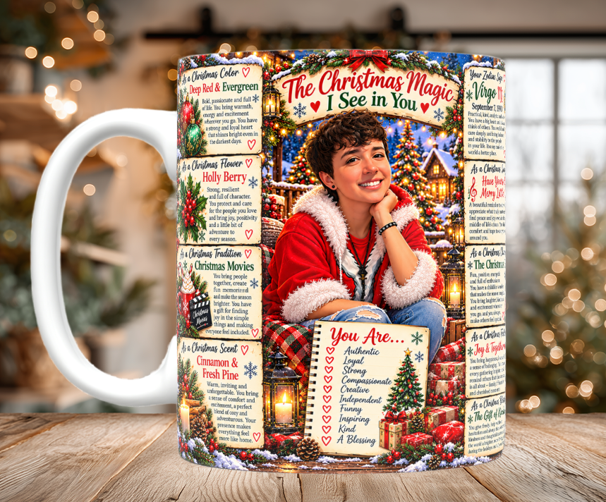 Christmas Magic Custom Chibi Image Mugs