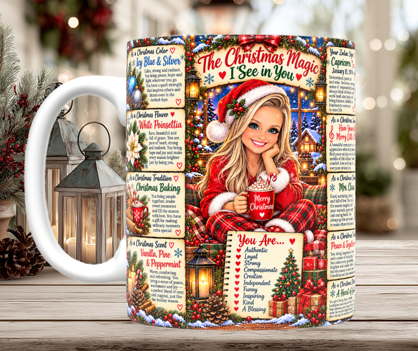 Christmas Magic Custom Chibi Image Mugs