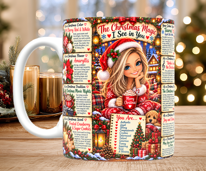 Christmas Magic Custom Chibi Image Mugs
