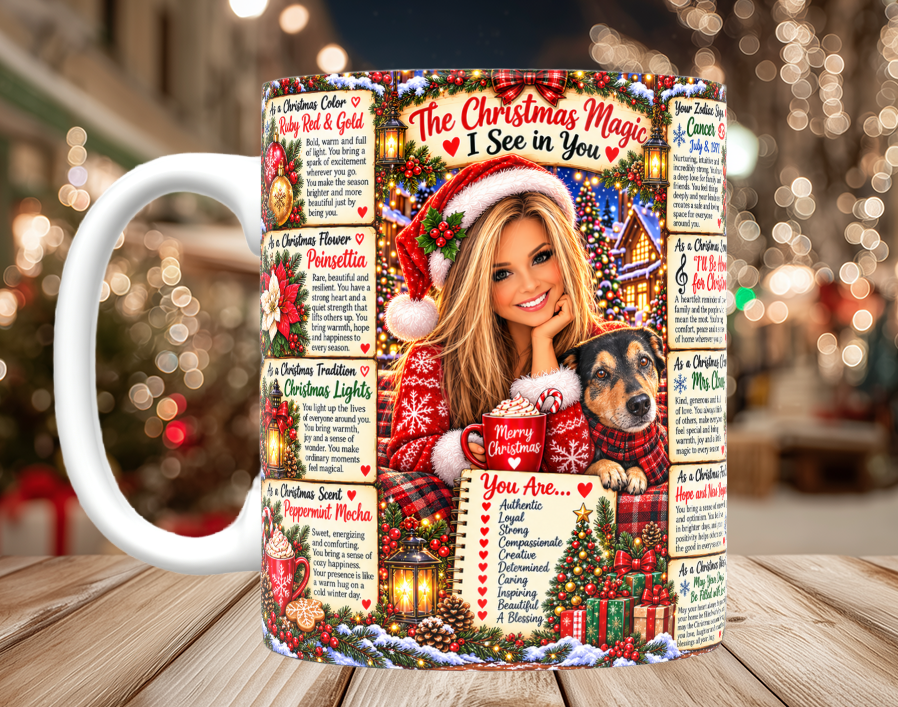 Christmas Magic Custom Chibi Image Mugs