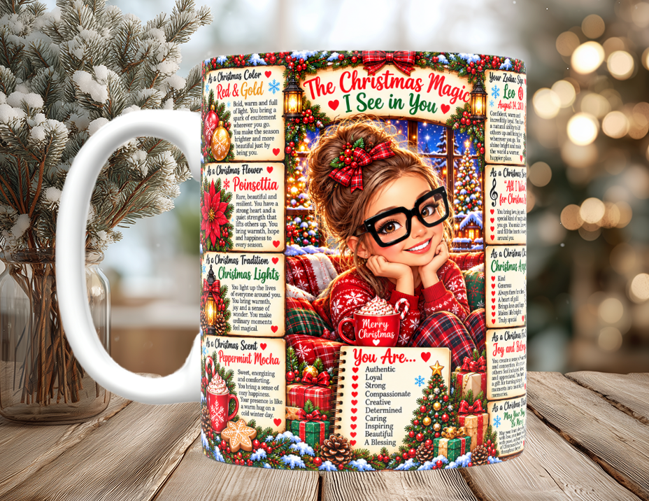 Christmas Magic Custom Chibi Image Mugs