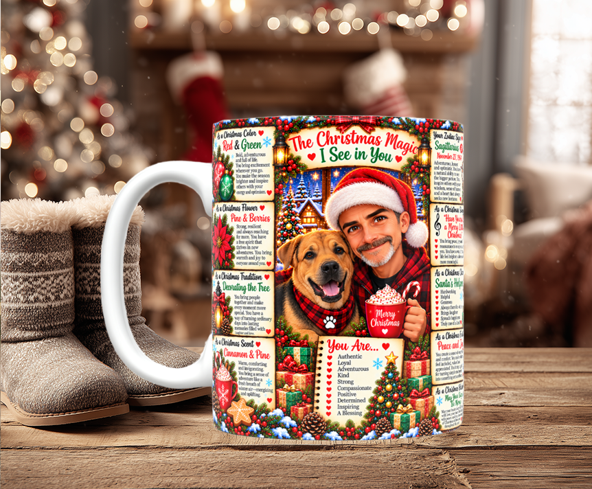 Christmas Magic Custom Chibi Image Mugs