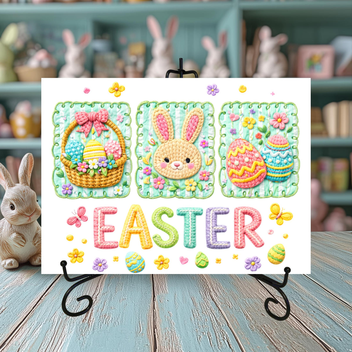 Knitted Image Easter Glass Cutting Board