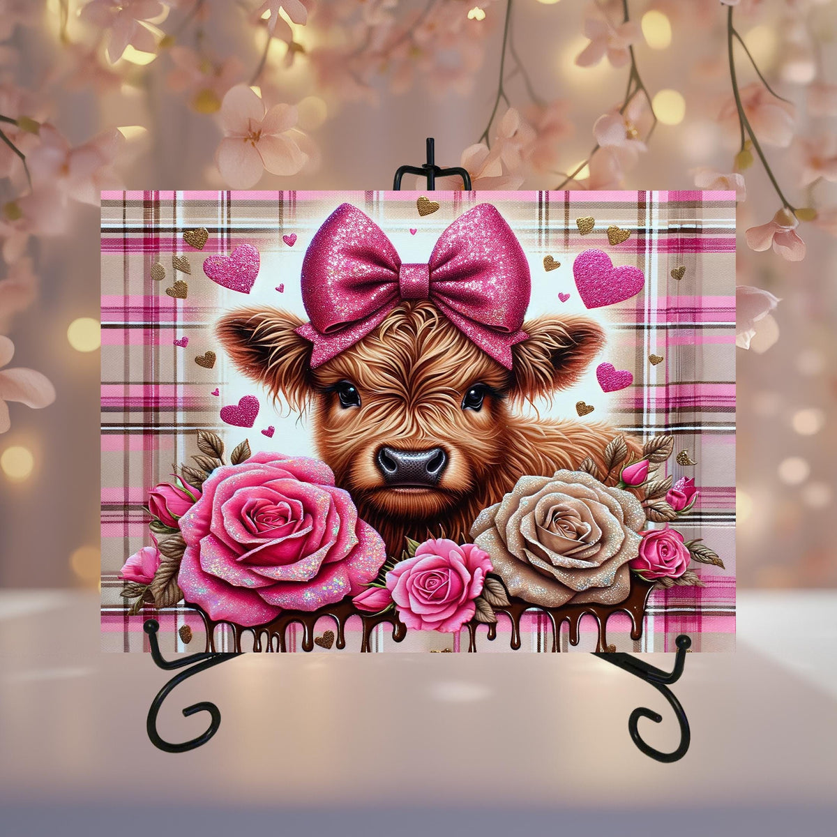 Highland Cow Valentine Cutting Boards