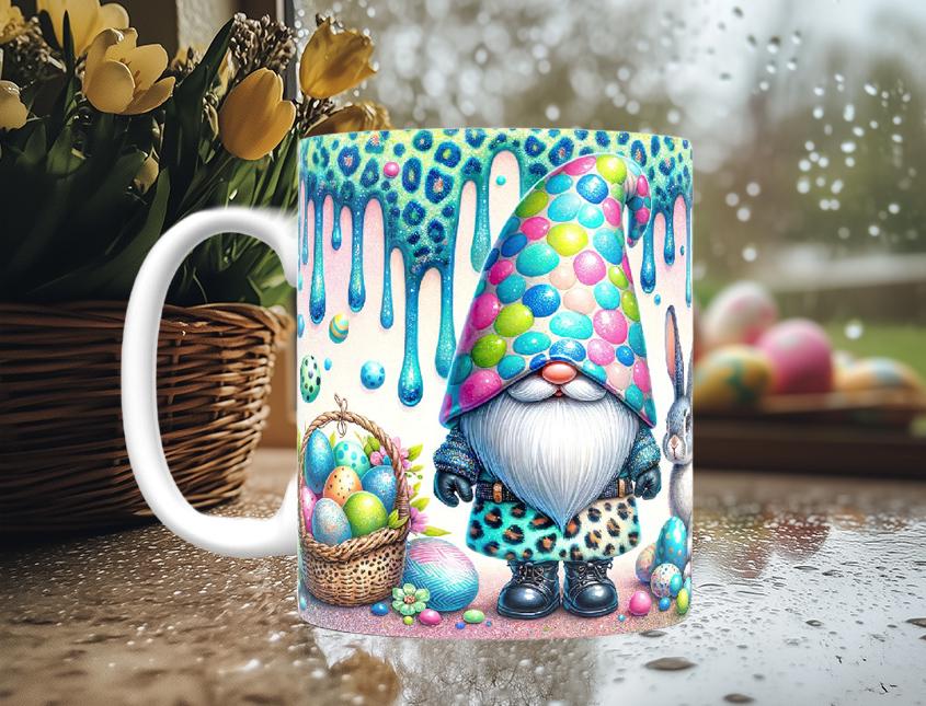 Dripping Paint Easter Gnome Mugs