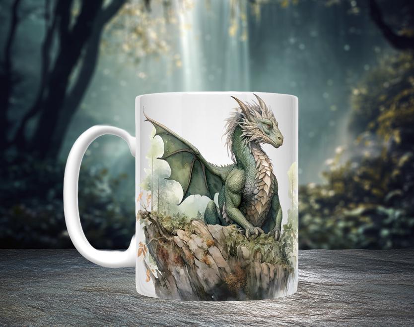 Dragon Ceramic Mug - Mythical Coffee Cup, Bold Designs