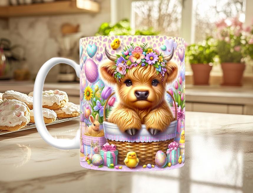 Easter Highland Cow Mug