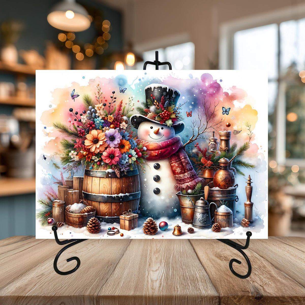 Snowman Holiday Glass Cutting Boards
