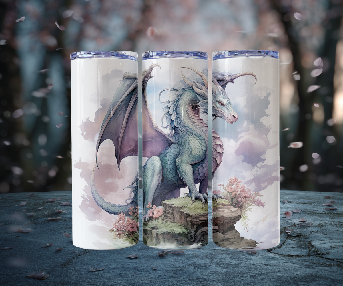 Dragon Tumbler, Stainless Steel Cup with Lid and Straw