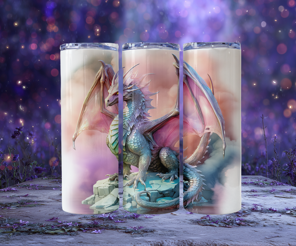 Dragon Tumbler, Stainless Steel Cup with Lid and Straw