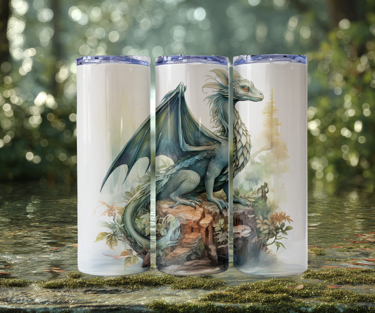 Dragon Tumbler, Stainless Steel Cup with Lid and Straw