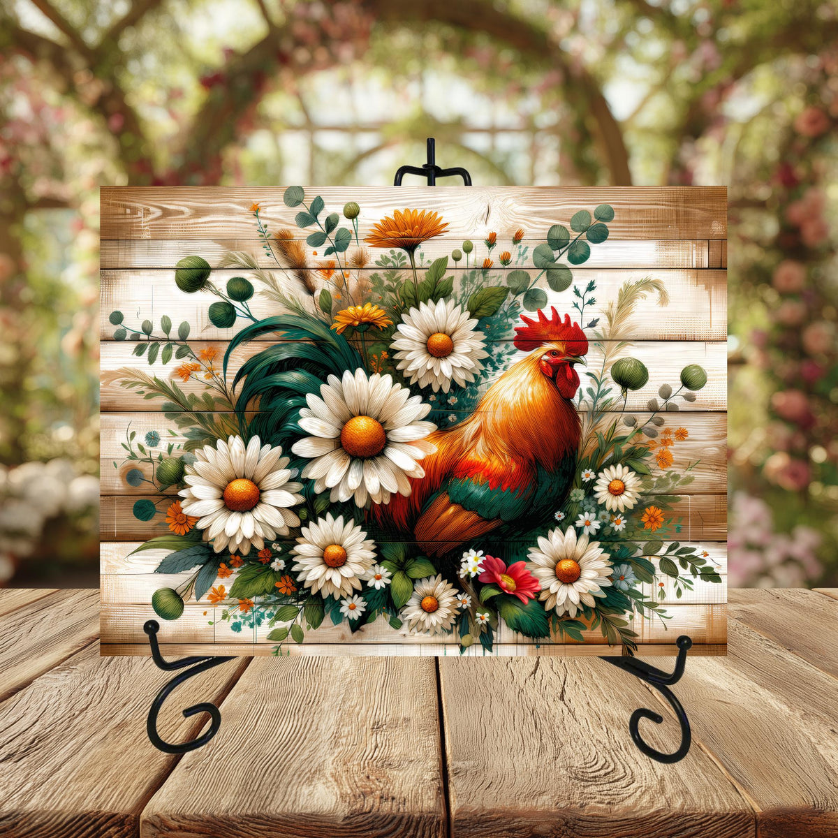 Rooster Glass Cutting Board